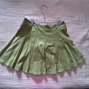 Mustard Seed Sage Green Panelled Skater Skirt